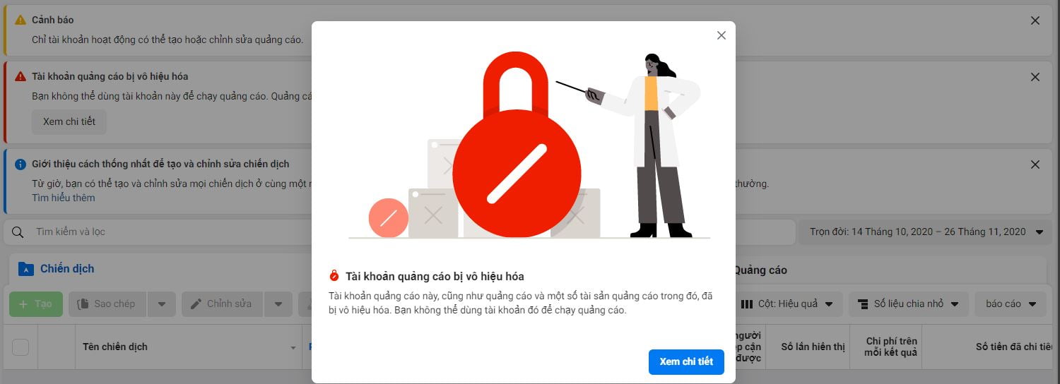 Cách khắc phục sự cố tài khoản quảng cáo bị vô hiệu hóa